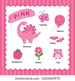 Illustration of isolated color pink group vector
