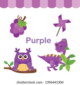 Illustration of isolated color purple group vector