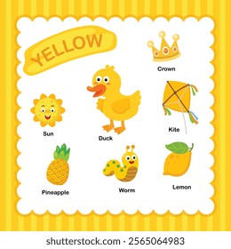 Illustration of isolated color yellow group vector