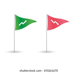 Illustration of an isolated colored flags set
