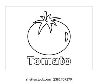Illustration of isolated colorful and black and white tomato.