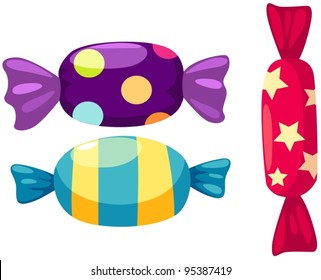 illustration of isolated colorful candies on white  background