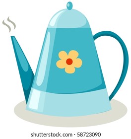 illustration of isolated colorful coffee pot or tea pot on white