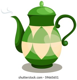 illustration of isolated colorful coffee pot on white