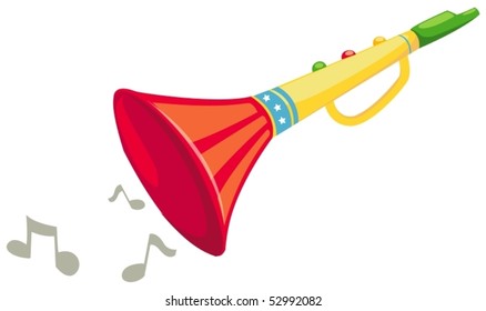 illustration of isolated a colorful fanfare on white background