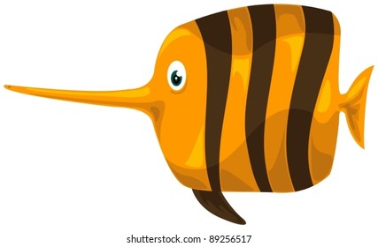 illustration of isolated colorful fish on white background