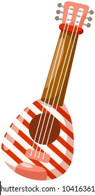 illustration of isolated colorful guitar on white