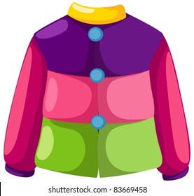 illustration of isolated colorful  jacket on white background