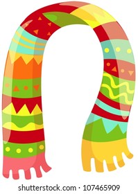 illustration of isolated colorful scarf on white