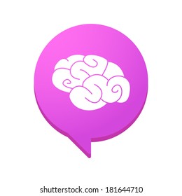 Illustration of an isolated comic balloon  with a brain