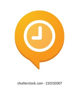 Illustration of an isolated comic balloon with a clock