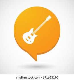 Illustration of an isolated comic balloon with  an electric guitar
