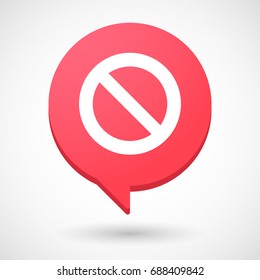 Illustration of an isolated comic balloon with  a forbidden sign