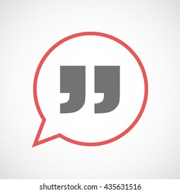 Illustration of an isolated comic balloon with  quotes