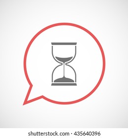 Illustration of an isolated comic balloon with a sand clock