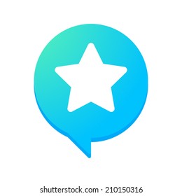 Illustration of an isolated comic balloon with a star