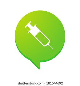 Illustration of an isolated comic balloon with a syringe