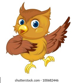 Ilustración de un búho cómico aislado