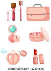 illustration of isolated cosmetic set on white background