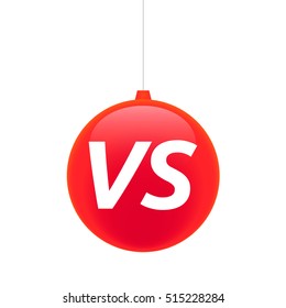 Illustration of an isolated cristal christmas ball icon with    the text VS