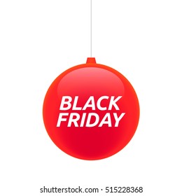 Illustration of an isolated cristal christmas ball icon with    the text BLACK FRIDAY