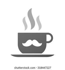 Illustration Of An Isolated Cup Of Coffee With A Moustache