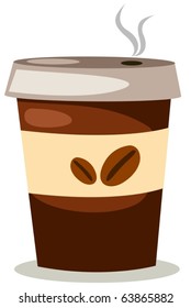 illustration of isolated a cup of coffee on white background