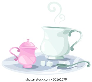 illustration of isolated a cup of coffee on white background