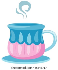 illustration of isolated a cup of coffee on white background