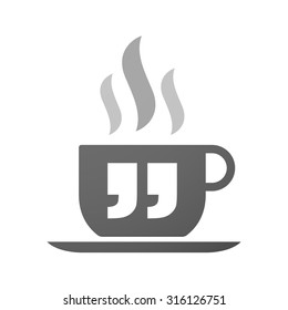 Illustration of an isolated cup of coffee with  quotes