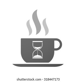 Illustration of an isolated cup of coffee with a sand clock