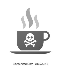 Illustration of an isolated cup of coffee with a skull