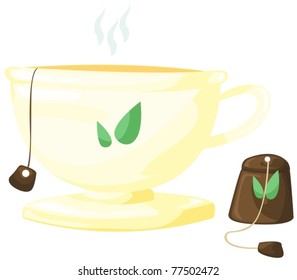 illustration of isolated a cup of tea on white background