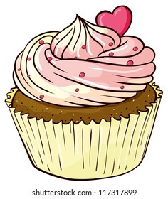 Ilustração de um cupcake isolado