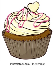 Illustration of an isolated cupcake