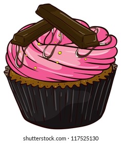 Illustration of an isolated cupcake