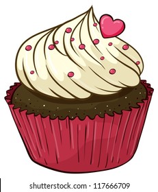 Illustration of an isolated cupcake