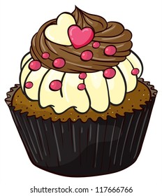 Illustration of an isolated cupcake