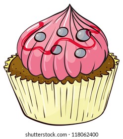 Illustration of an isolated cupcake