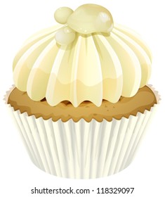 Illustration of an isolated cupcake on a white background