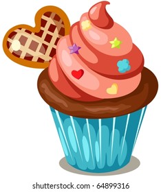 illustration of isolated cupcake on white  background