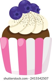 illustration of isolated cupcake vector