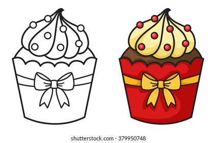 illustration of isolated cupcake vector