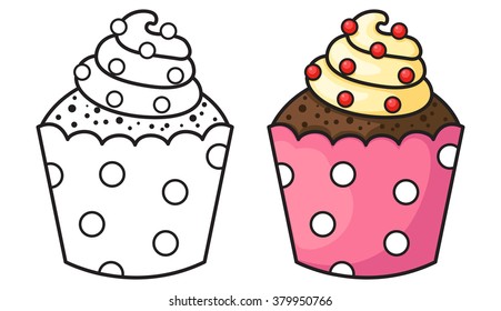 illustration of isolated cupcake vector