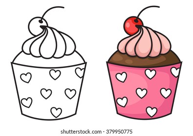 illustration of isolated cupcake vector