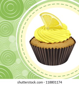 Illustration of an isolated cupcake and a wallpaper