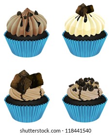 Illustration of an isolated cupcakes on a white background