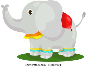 illustration of isolated cute elephant  on white