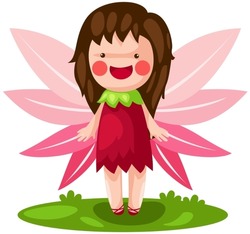 Illustration Of Isolated Cute Little Fairy On White Background