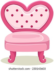 illustration of isolated cute pink chair on white